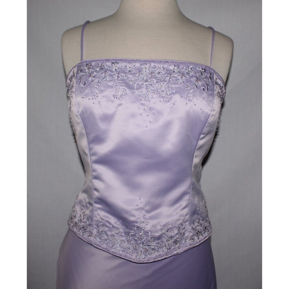 Rebecca #1572 Satin Two Piece Beaded Bridesmaid Dress-Size 2X-LILAC-NWT - Picture 4 of 5